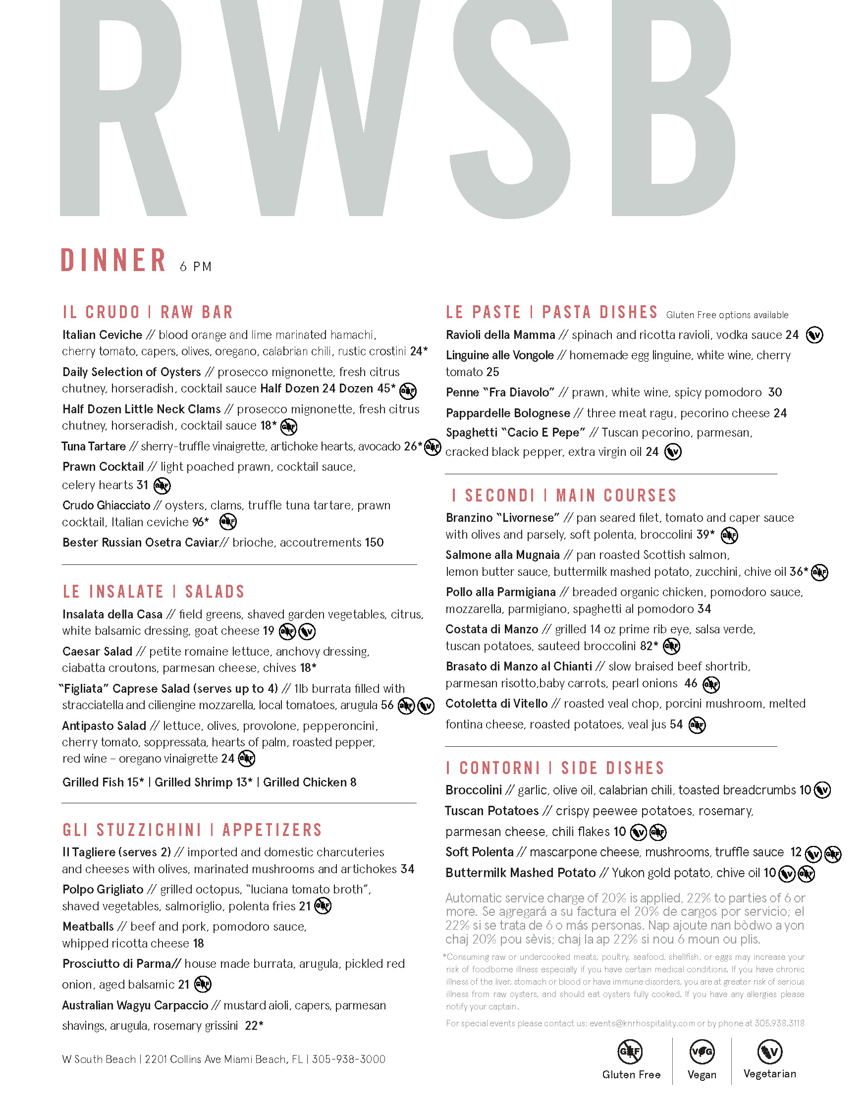 Dinner Menu